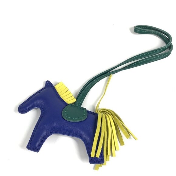 HERMES Rodeo PM Bag Charm Horse Cheval charm Anyo Miro blue/Yellow x Green - Picture 1 of 10